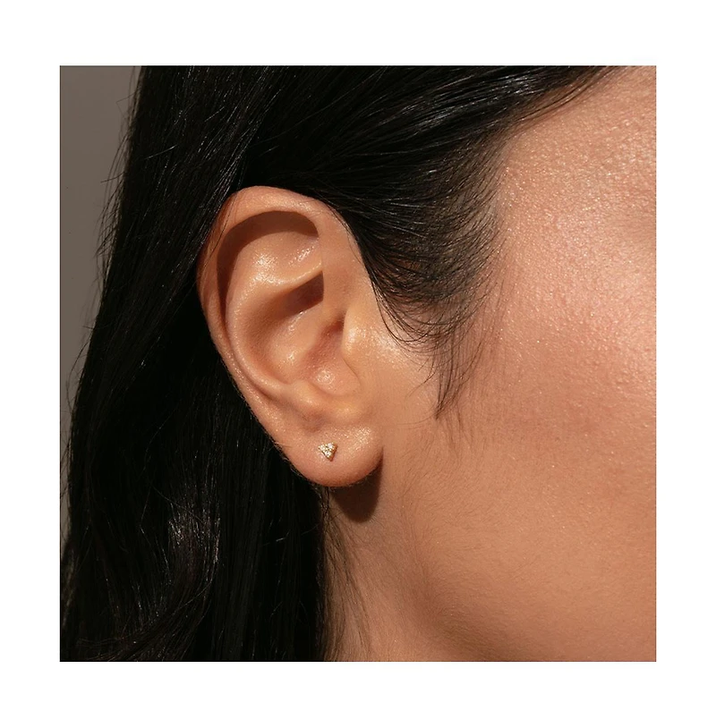 14K Gold-Plated Every Angle Stud Earrings, 0.12"