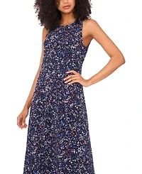 Vince Camuto Women's Printed Sleeveless Keyhole Back Maxi Dress