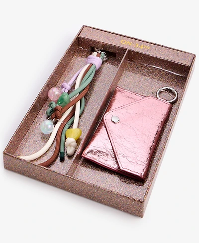 On 34th Boxed Card Case & Multi-Charm Beaded Keychain, Macy's Exclusive