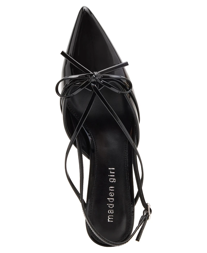 Madden Girl Women's Vixen Bow Slingback Kitten Heel Pumps