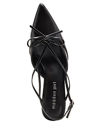 Madden Girl Women's Vixen Bow Slingback Kitten Heel Pumps