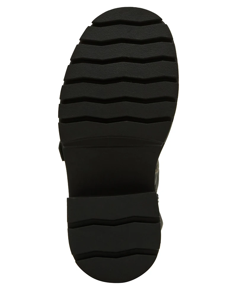 Madden Girl Women's Restore Knee-High Slouchy Lug-Sole Wide-Calf Moto Boots