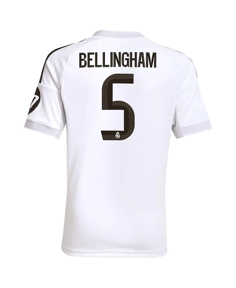 Adidas Big Boys and Girls Jude Bellingham White Real Madrid 2025/26 Home Replica Jersey