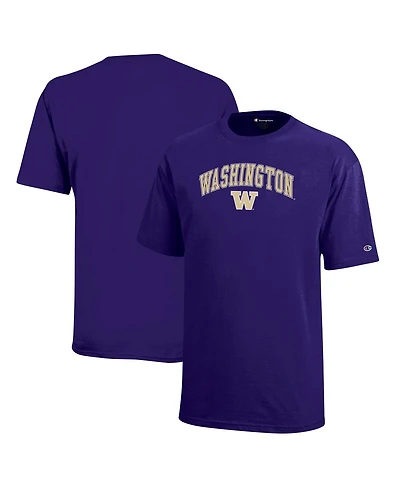 Champion Big Boys and Girls Purple Washington Huskies Arch Over Logo T-Shirt