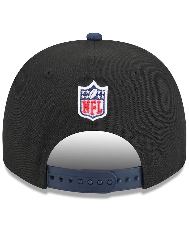 New Era Big Boys and Girls Black/Navy New England Patriots 2025 Nfl Draft A-Frame 9FIFTY Snapback Hat