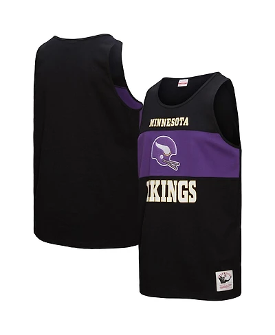 Mitchell & Ness Men's Black Minnesota Vikings Retro Color Block Tank Top