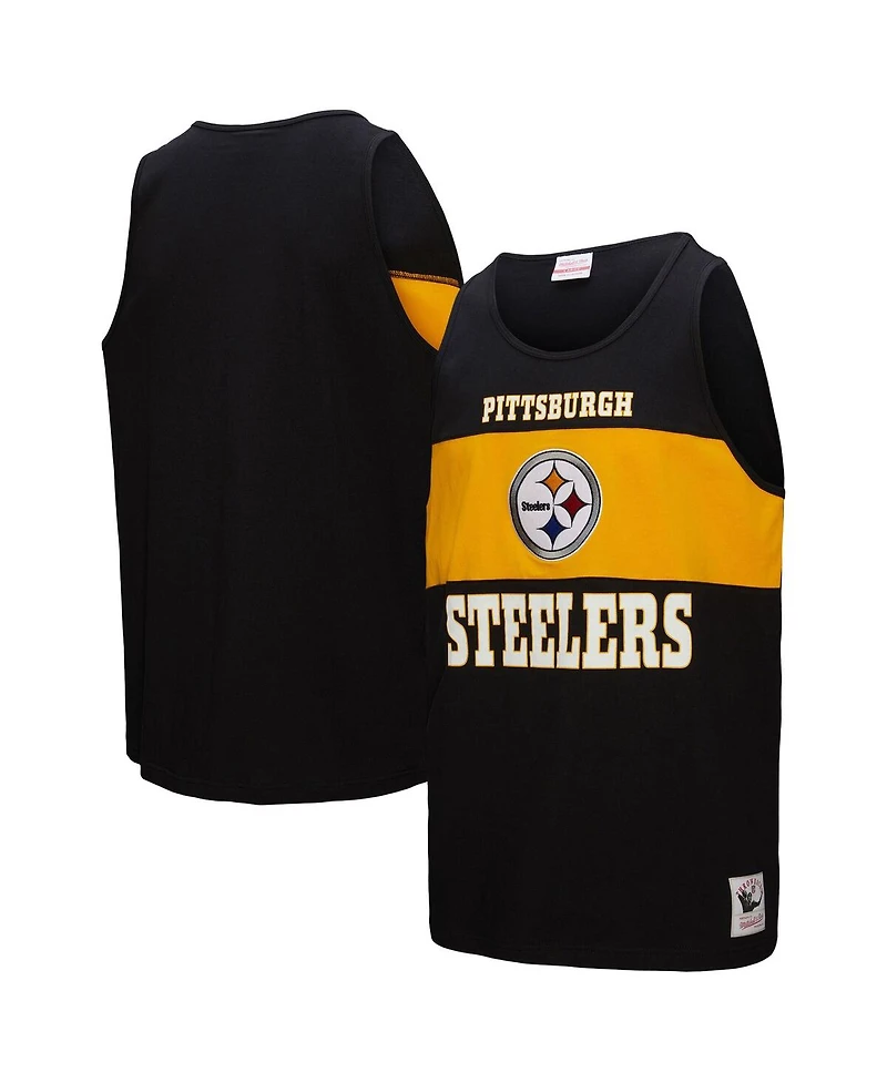 Mitchell & Ness Men's Black Pittsburgh Steelers Retro Color Block Tank Top