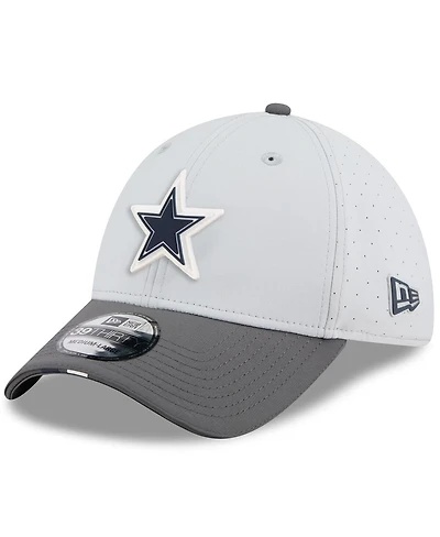 New Era Men's Gray/Graphite Dallas Cowboys 2025 Nfl Training Camp 39THIRTY Flex Hat