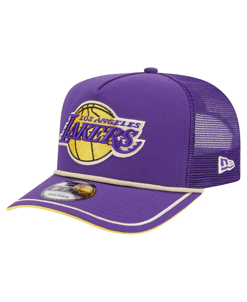 New Era Men's Purple Los Angeles Lakers Vintage Team Rope A-Frame 9FIFTY Snapback Hat