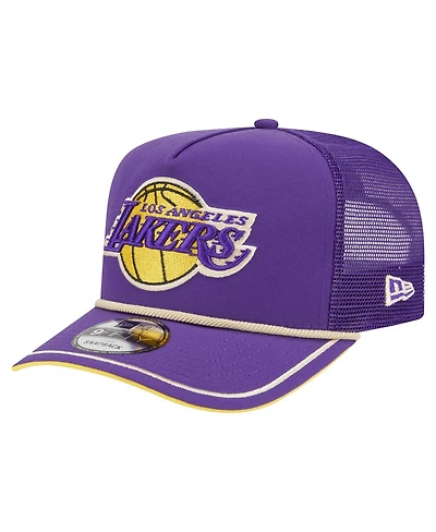 New Era Men's Purple Los Angeles Lakers Vintage Team Rope A-Frame 9FIFTY Snapback Hat