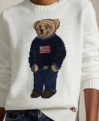 Polo Ralph Lauren Women's Bear Linen-Cotton Crewneck Sweater