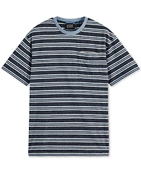 Scotch & Soda Men's Relaxed Fit Short Sleeve Striped Yarn-Dyed Crewneck T-Shirt