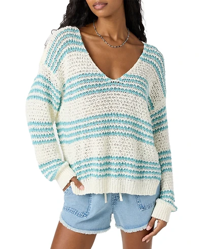 O'Neill Juniors' Iyla V-Neck Long-Sleeve Cotton Sweater
