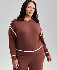 And Now This Trendy Plus Scuba Whipstitch Sweatshirt, Macy's Exclusive