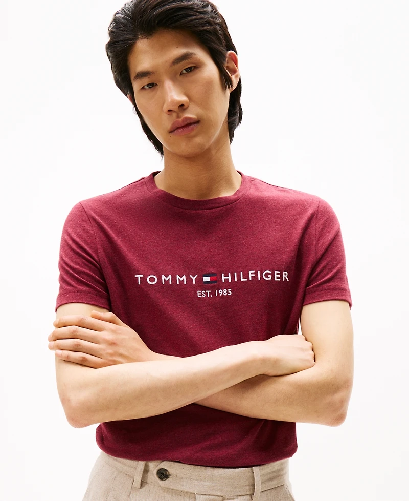 Tommy Hilfiger Men's Embroidered Logo Regular-Fit Crewneck T-Shirt