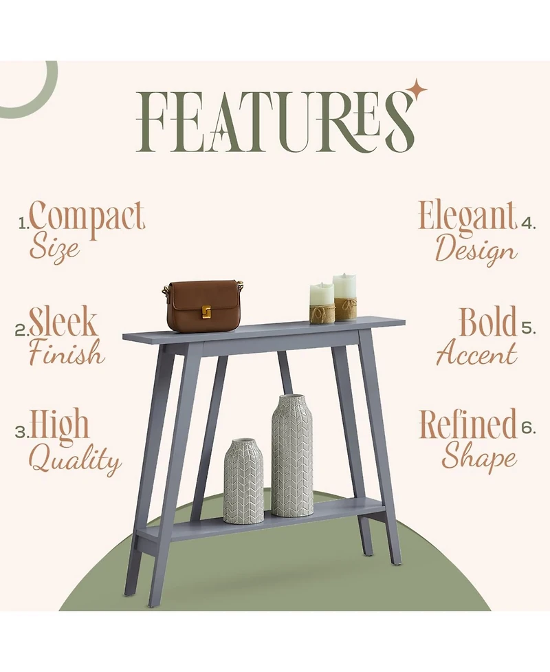 Kings Brand Furniture Conway Console Table Functional Narrow Wood Accent Entryway Table with Storage Shelf