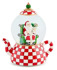MacKenzie-Childs Courtly Check Teapot Snow Globe