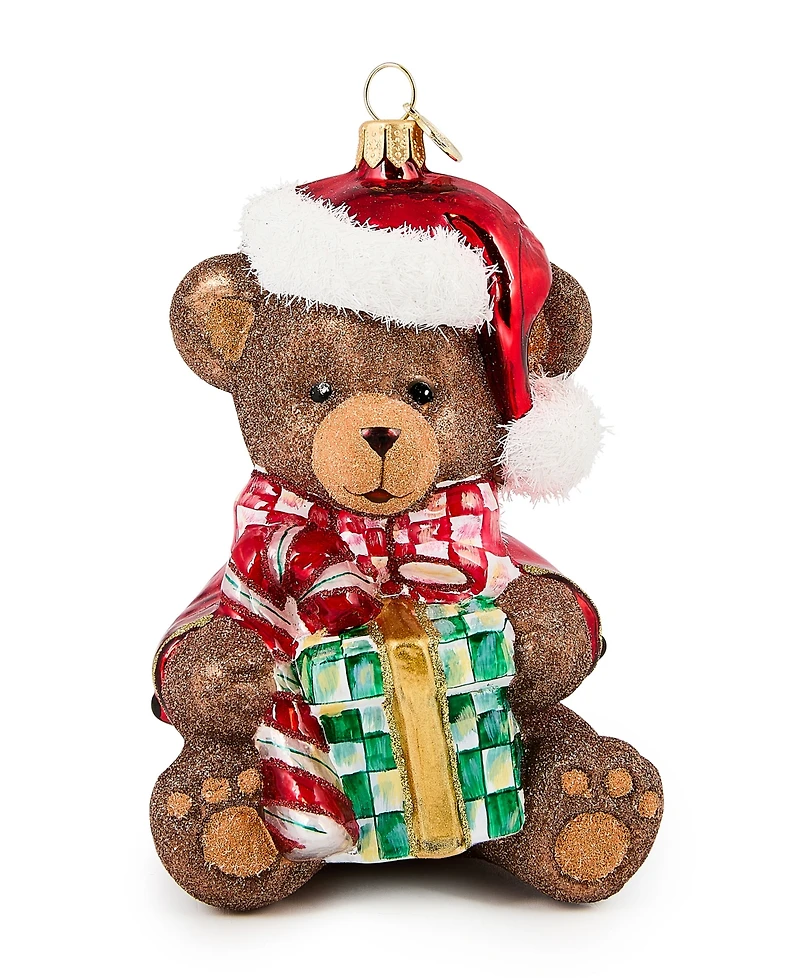 MacKenzie-Childs Courtly Check Teddy Bear Ornament