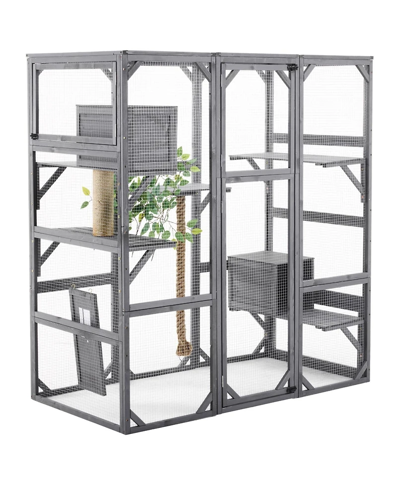 Streamdale Furniture Outdoor Cat House Catio with Condos