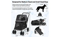 Akiudex dog stroller for medium small senior elderly dogs with dual entry