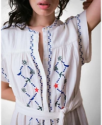Cape Cove Women's Coves Cap Sleeve Embroidered Dress