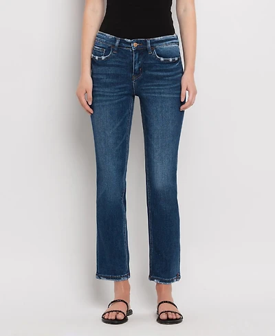 Flying Monkey Women's Mid Rise Slim Straight Jeans