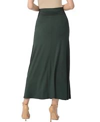 kimi + kai Women's Waist Ruched Pull On Maxi Skirt