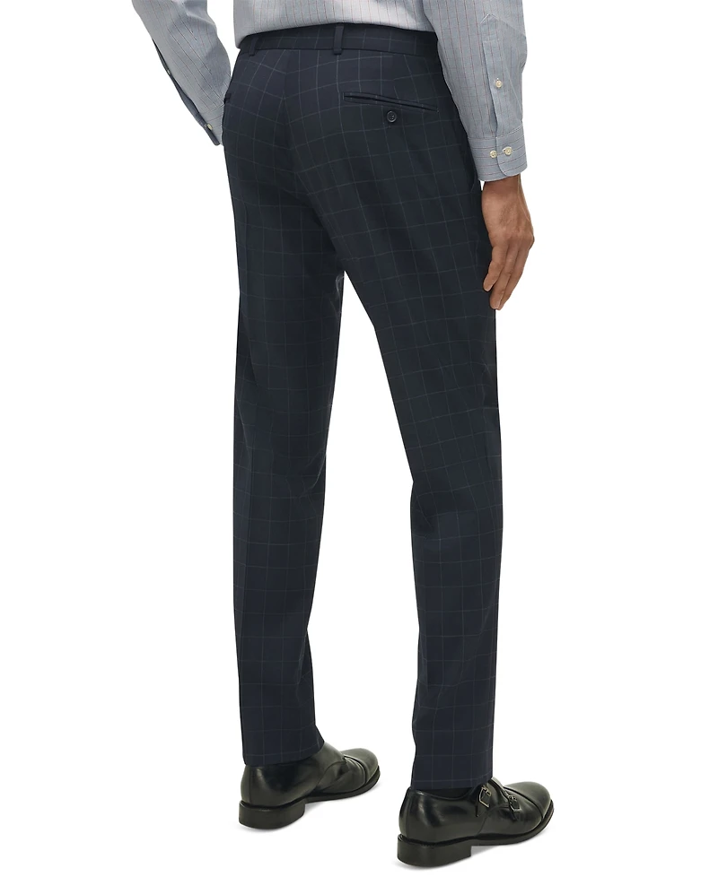 Brooks Brothers Men's Classic-Fit Windowpane Suit Pants