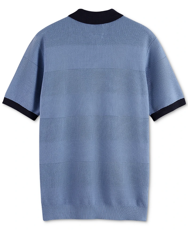 Scotch & Soda Men's Short Sleeve Tone-on-Tone Polo Shirt