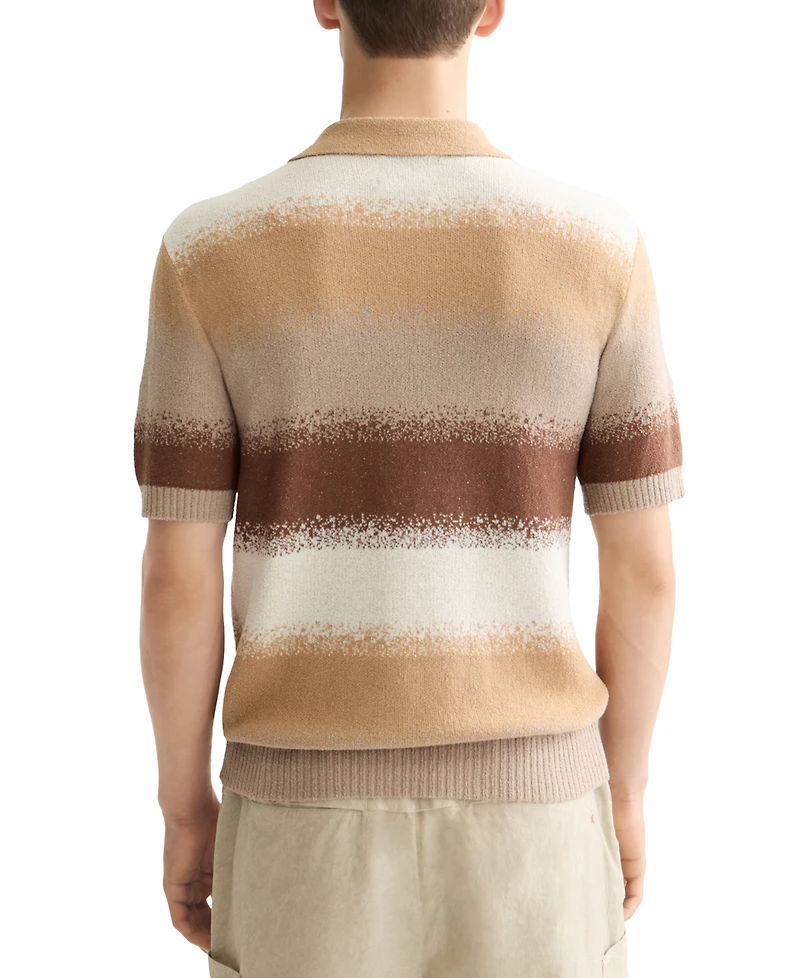 Scotch & Soda Men's Relaxed Fit Short Sleeve Striped Polo Shirt