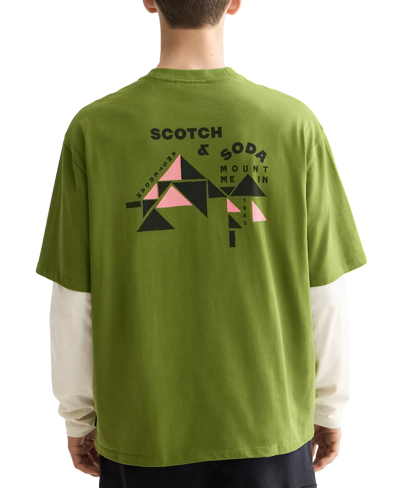 Scotch & Soda Men's Relaxed Fit Short Sleeve Graphic T-Shirt