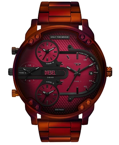 Diesel Men's Mr. Daddy Slim Quartz Three-Hand Date Red Stainless Steel Watch, 54mm