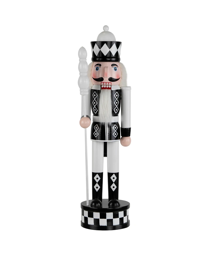 Northlight 15" Checkered Nutcracker Soldier with Scepter Christmas Figure