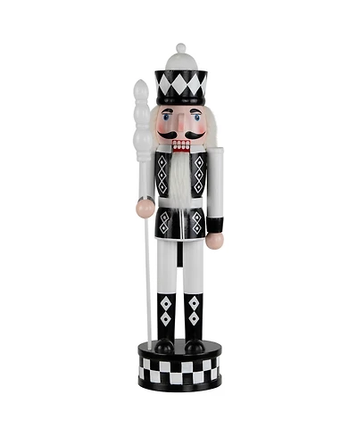 Northlight 15" Checkered Nutcracker Soldier with Scepter Christmas Figure