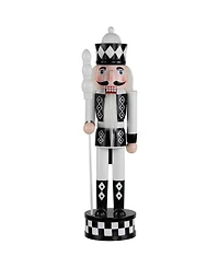 Northlight 15" Checkered Nutcracker Soldier with Scepter Christmas Figure