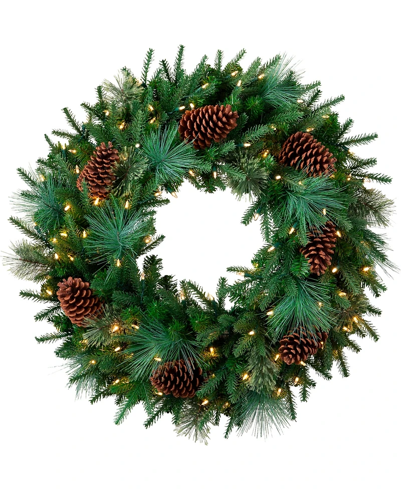 Balsam Hill 30" Mixed Pre-Lit Wreath