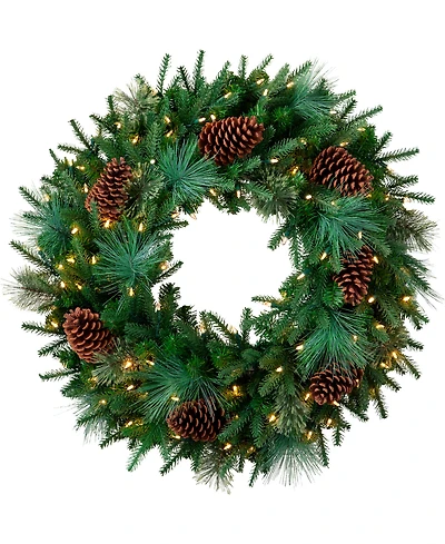 Balsam Hill 30" Mixed Pre-Lit Wreath