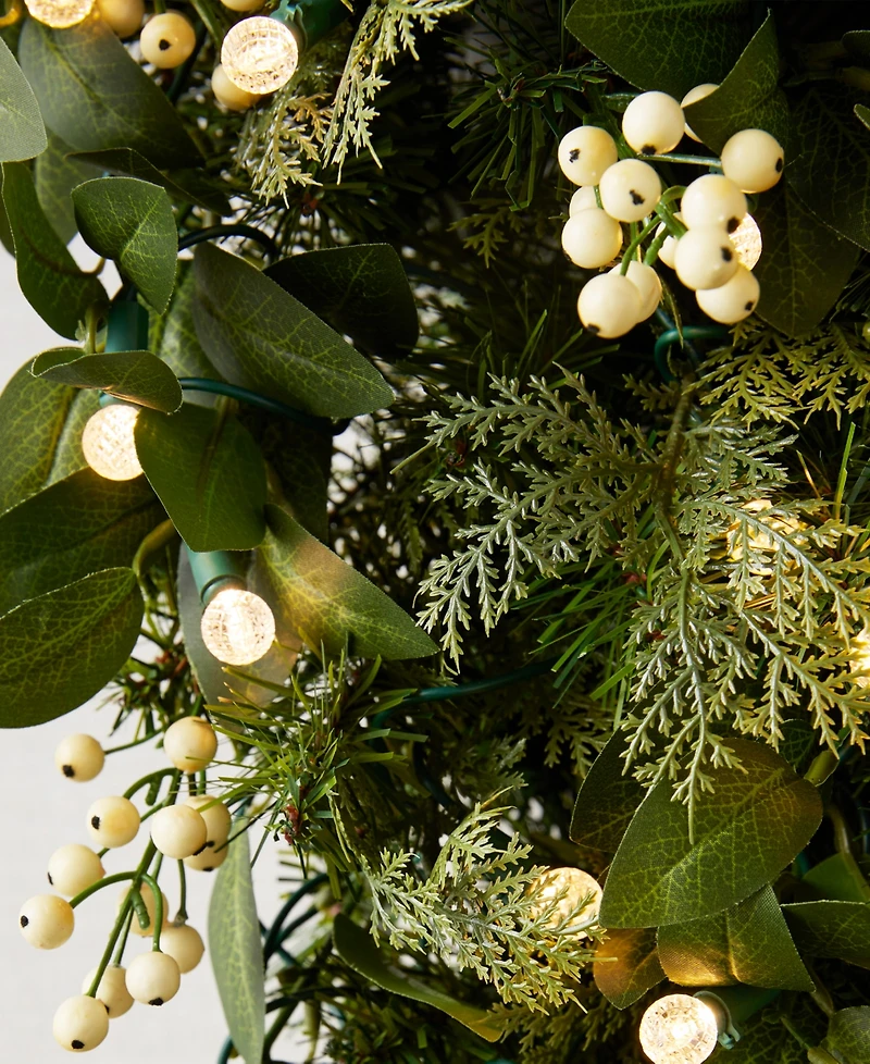 Balsam Hill 10 ft Outdoor Berry Cypress Pre-Lit Garland