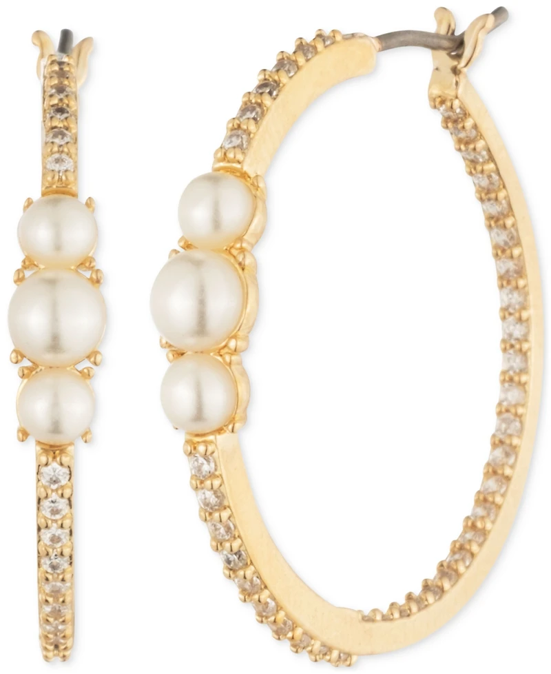 Givenchy Faux-Pearl Cubic Zirconia Hoop Earrings
