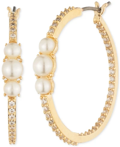 Givenchy Faux-Pearl Cubic Zirconia Hoop Earrings