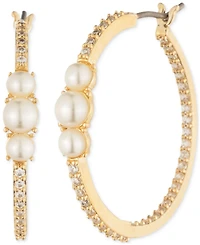 Givenchy Faux-Pearl Cubic Zirconia Hoop Earrings