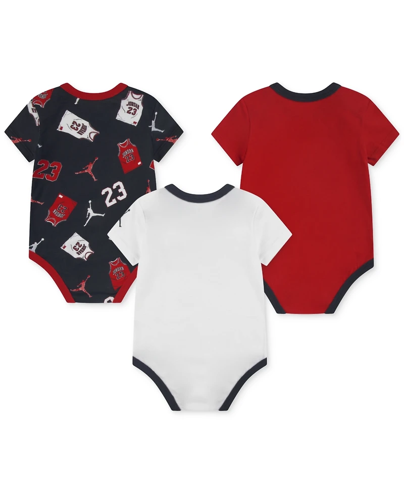 Jordan Baby 3-Pack Short-Sleeve Jersey Bodysuits