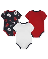Jordan Baby 3-Pack Short-Sleeve Jersey Bodysuits