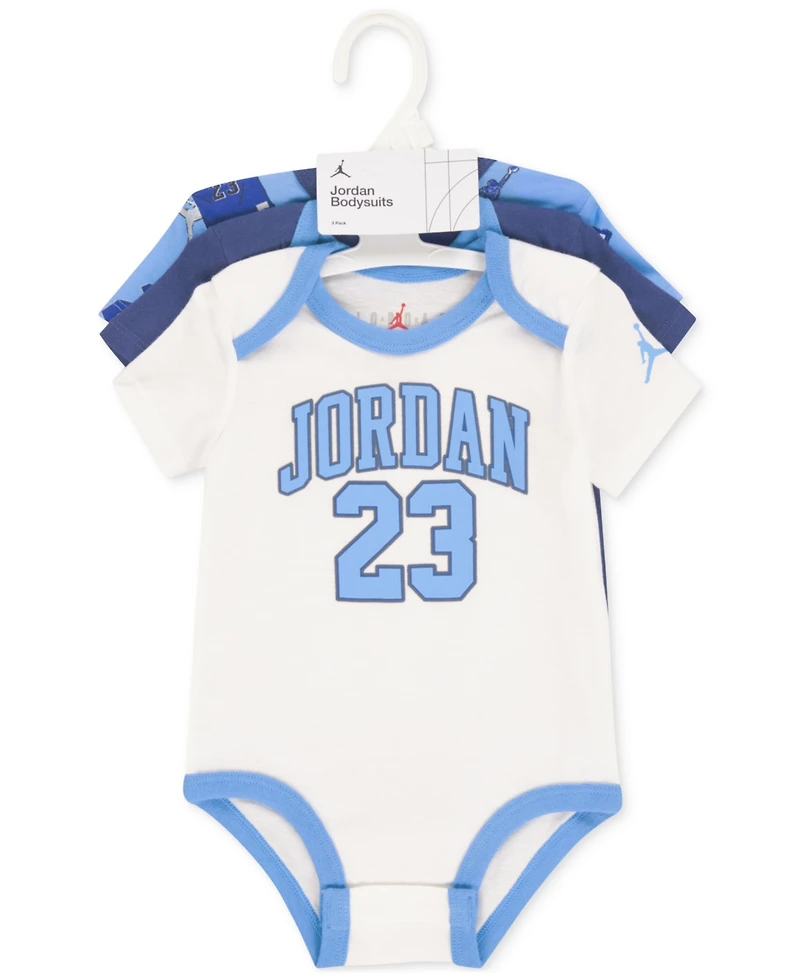Jordan Baby 3-Pack Short-Sleeve Jersey Bodysuits