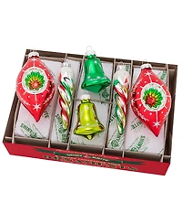 Shiny Brite Holiday Splendor Mixed Shapes, Set of 6