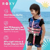 Roxy Daily Cga Life vest, Pfd for kids with Quick Release Belts and Adjustable Leg Strap