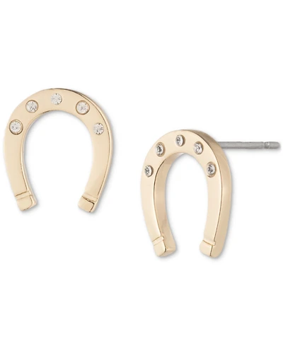 Lauren Ralph Lauren Pave Horseshoe Stud Earrings