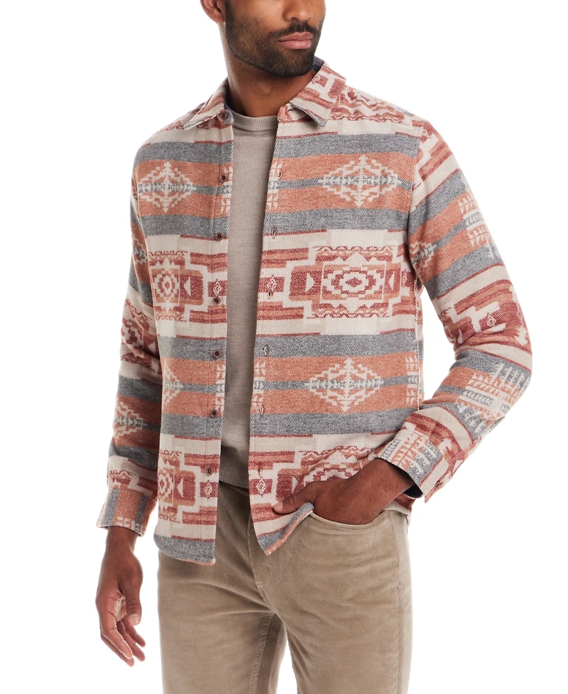Weatherproof Vintage Men's Southwest Pattern Long Sleeve Button-Front Shirt Jacket