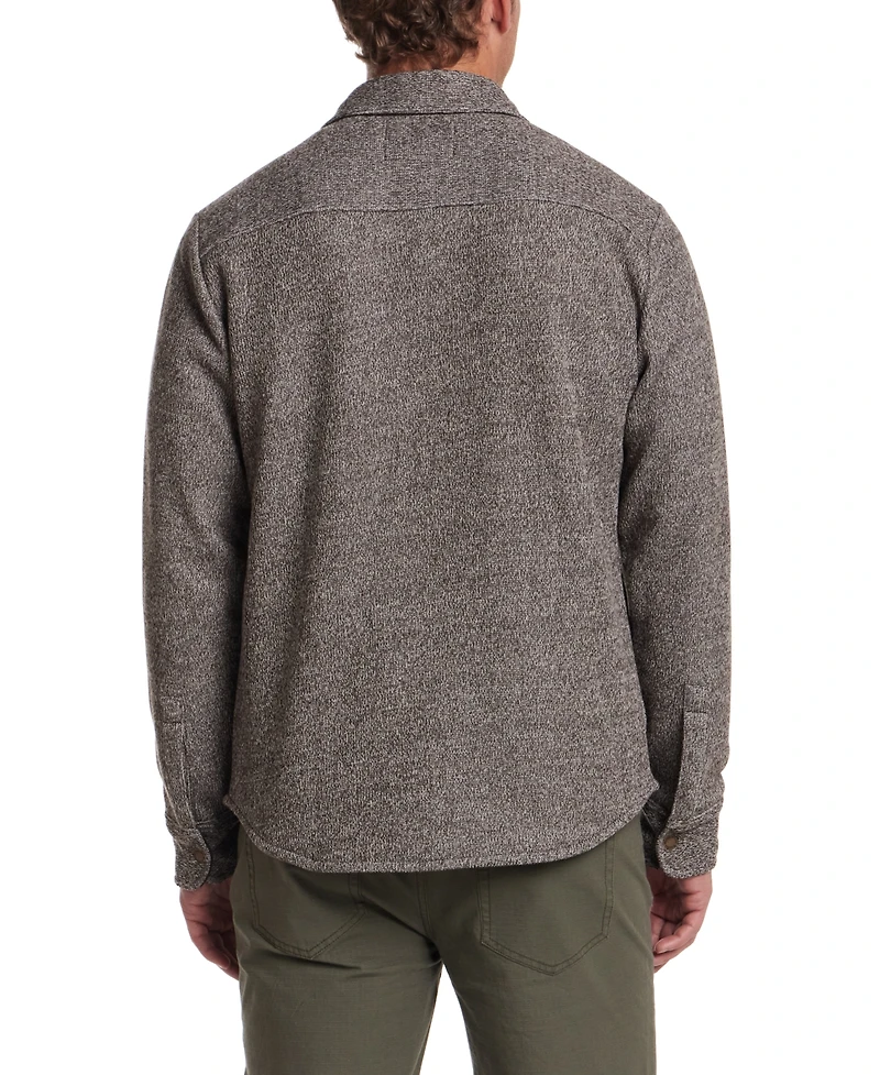 Weatherproof Vintage Men's Mixy Knit Long Sleeve Snap-Front Shirt Jacket
