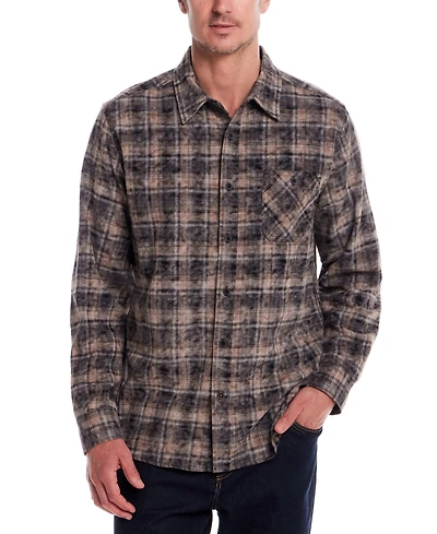 Weatherproof Vintage Men's Long Sleeve Distressed Flannel Button-Front Shirt
